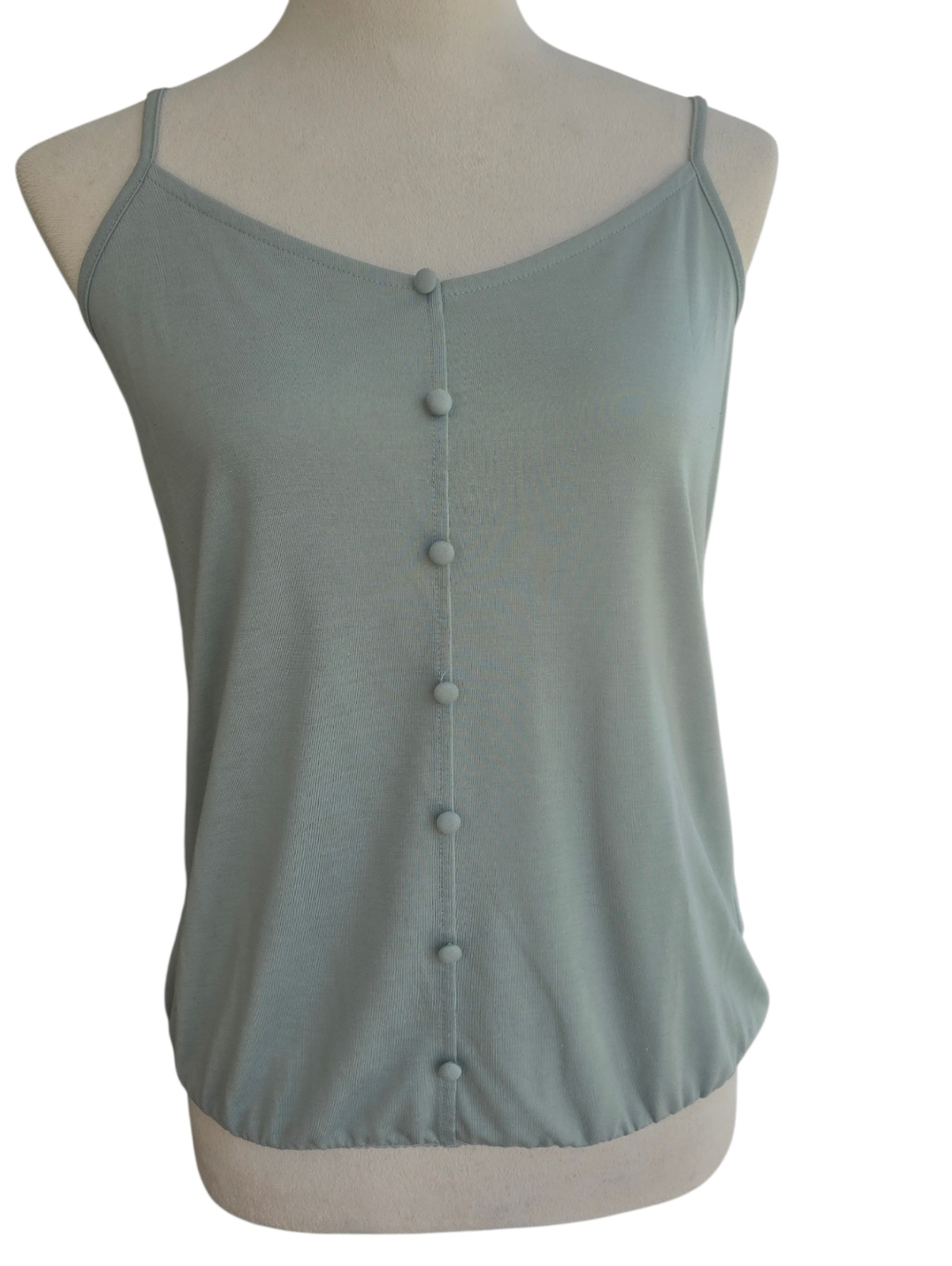 Lascana Women’s Sage Green Button-Front Cami Tank Top Size 4/6